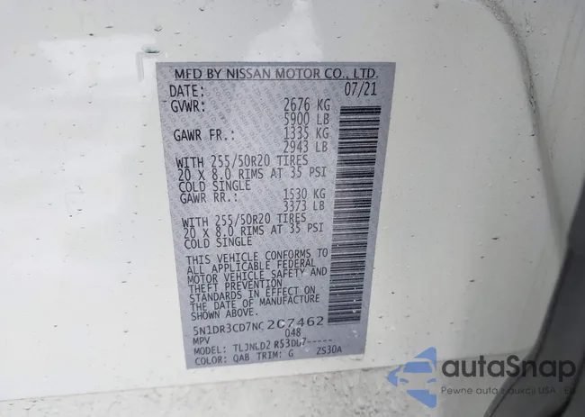 5N1DR3CD7NC207462: 44235503