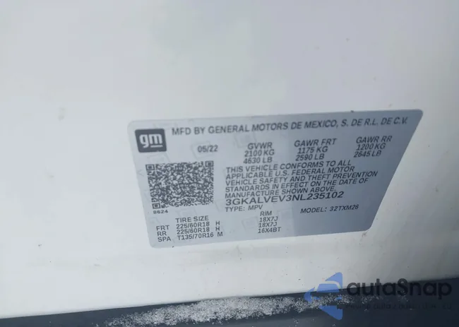 3GKALVEV3NL235102: 44235575