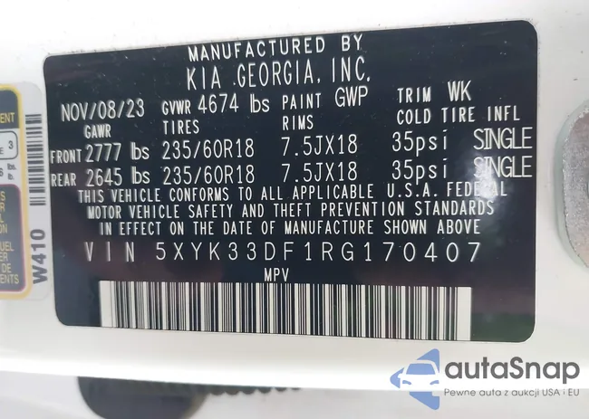 5XYK33DF1RG170407: 44235925