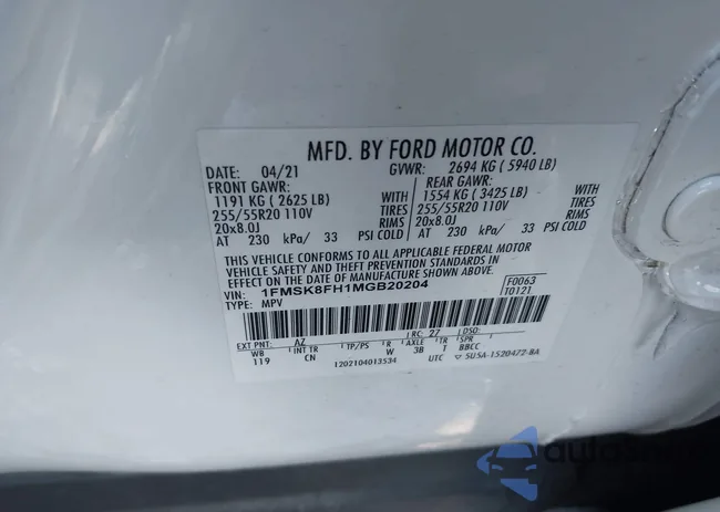 1FMSK8FH1MGB20204: 44234961