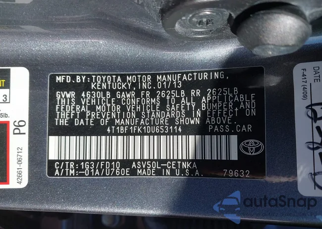 4T1BF1FK1DU653114: 44234992