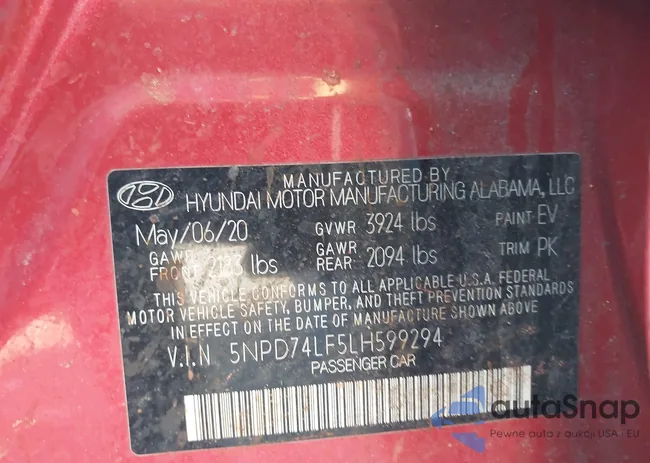 5NPD74LF5LH599294: 44235022