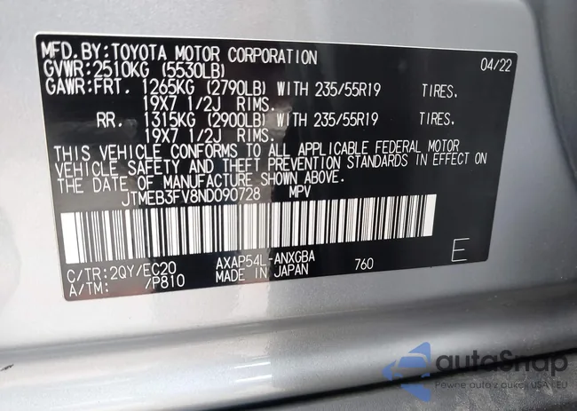 JTMEB3FV8ND090728: 44235049