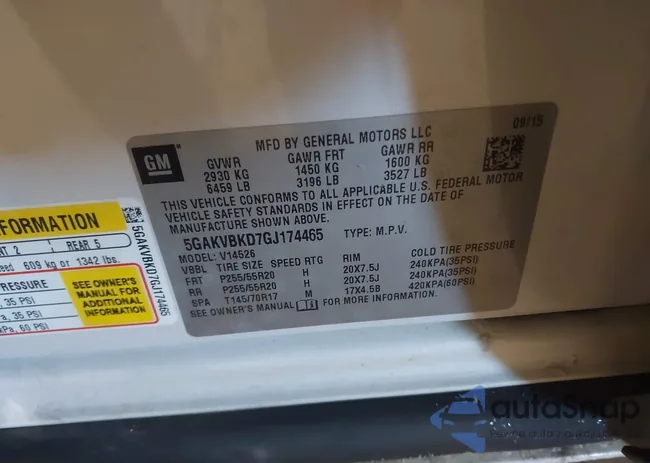 5GAKVBKD7GJ174465: 44235255