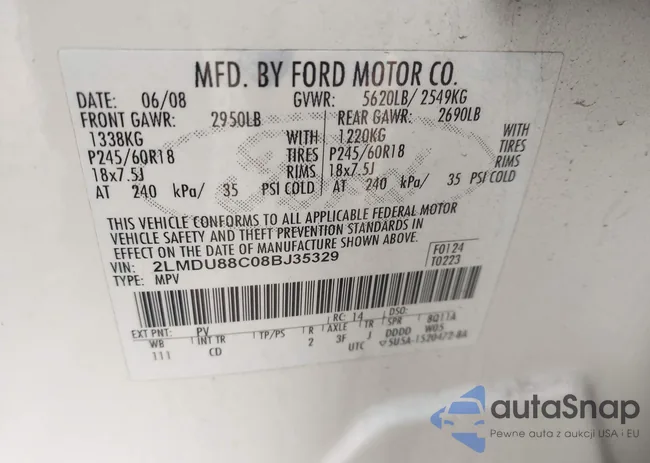 2LMDU88C08BJ35329: 44235254