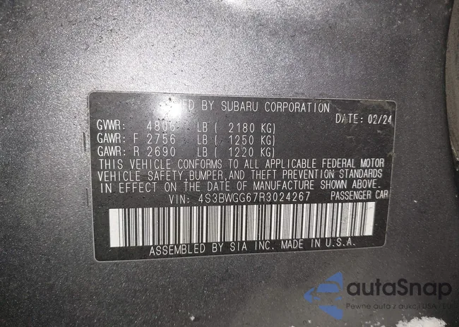 4S3BWGG67R3024267: 44236376