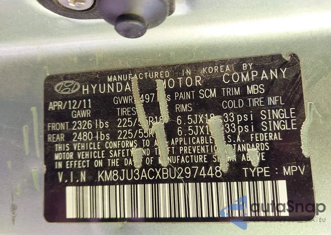 KM8JU3ACXBU297448: 44236610