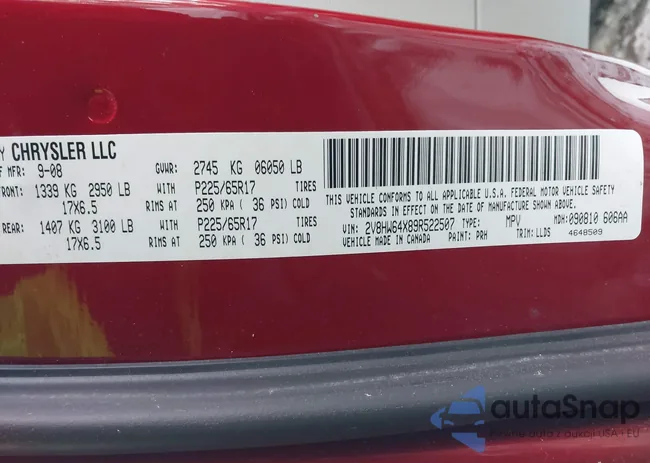 2V8HW64X89R522507: 44236778