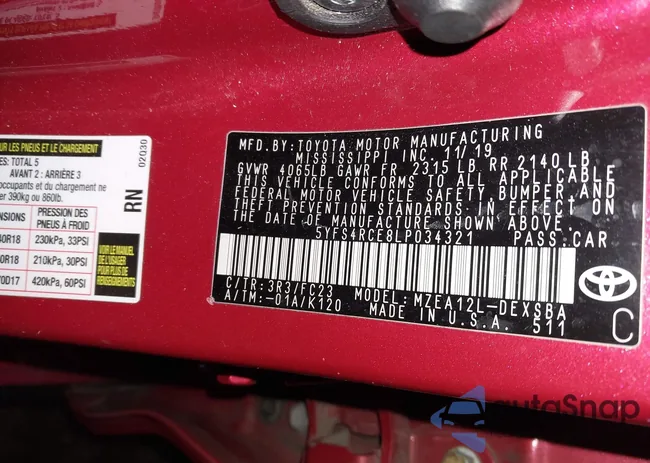 5YFS4RCE8LP034321: 44236829