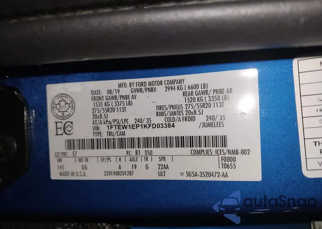 1FTEW1EP1KFD03384: 44236832