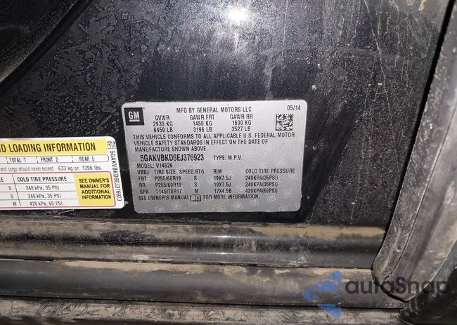 5GAKVBKD6EJ376923: 44235929