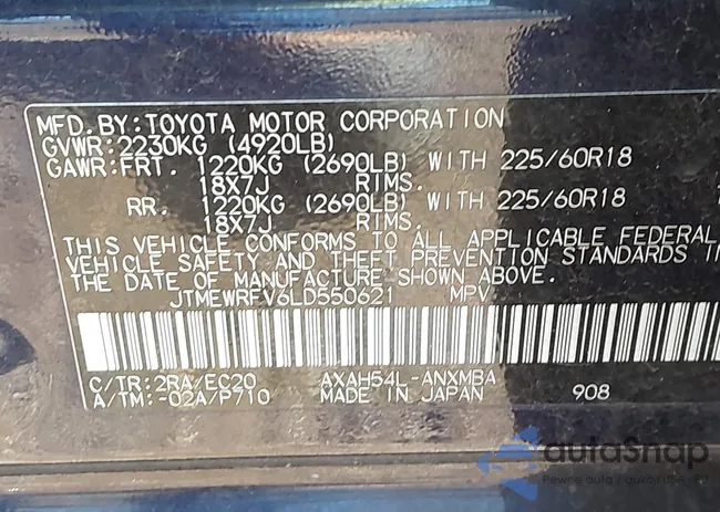 JTMEWRFV6LD550621: 44235931