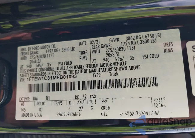 1FTEW1C81MFB01093: 44235960