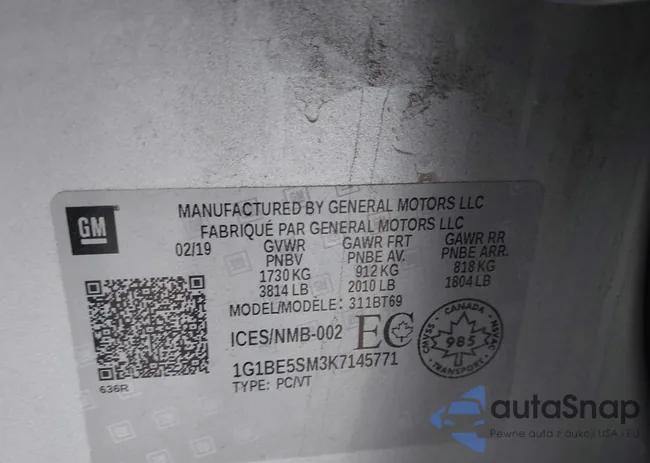 1G1BE5SM3K7145771: 44235970