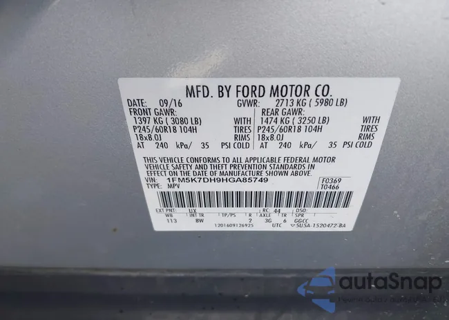 1FM5K7DH9HGA85749: 44236070