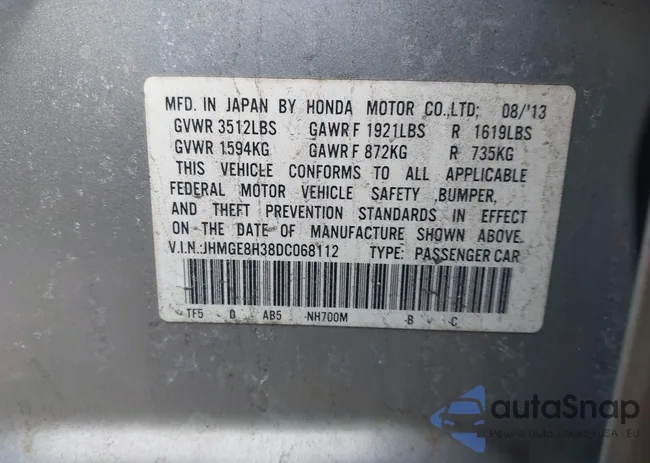 JHMGE8H38DC068112: 44236186