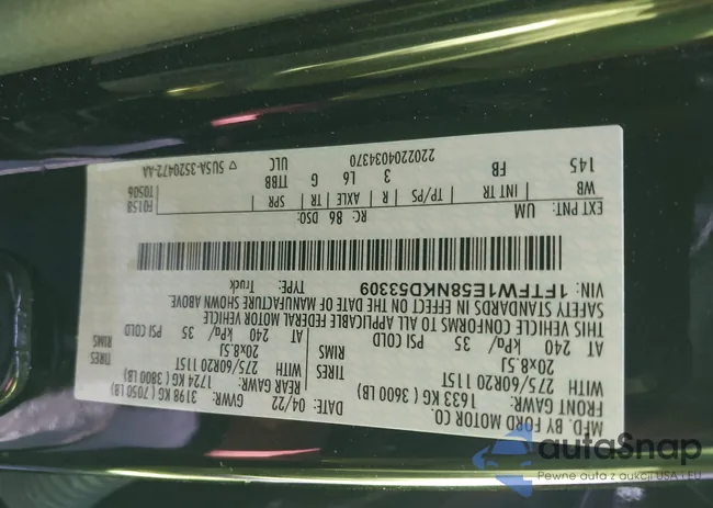 1FTFW1E58NKD53309: 44237416