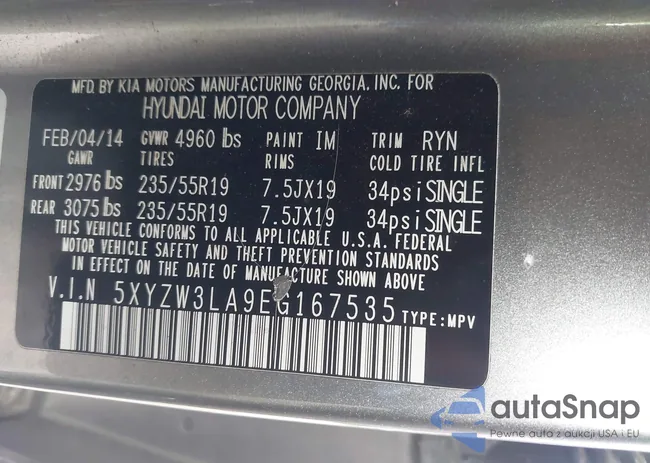 5XYZW3LA9EG167535: 44237433