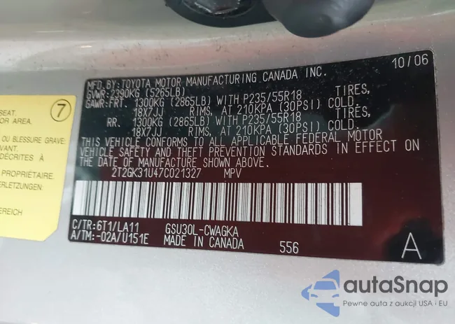 2T2GK31U47C021327: 44237435