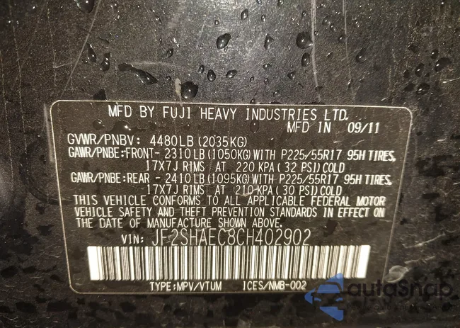 JF2SHAEC8CH402902: 44237529