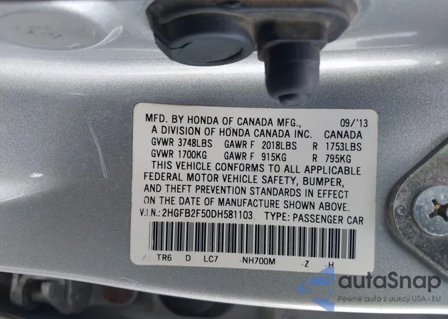 2HGFB2F50DH581103: 44237621