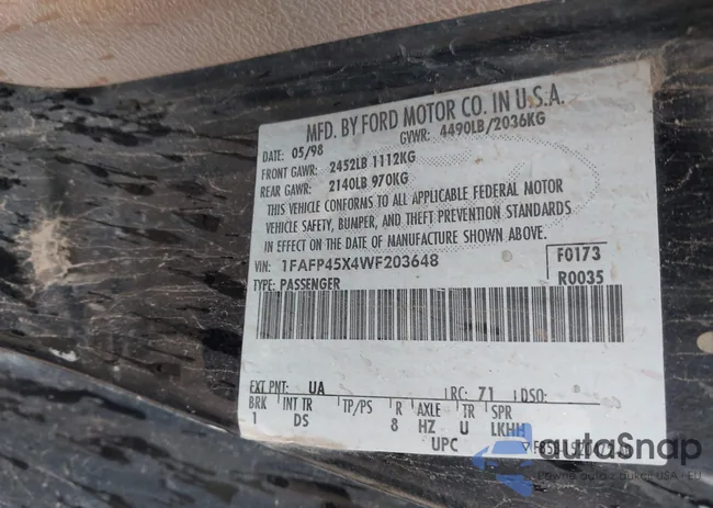 1FAFP45X4WF203648: 44236984