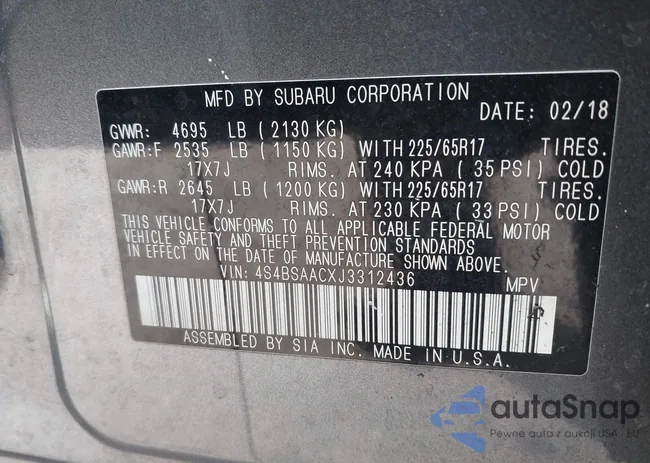 4S4BSAACXJ3312436: 44237001