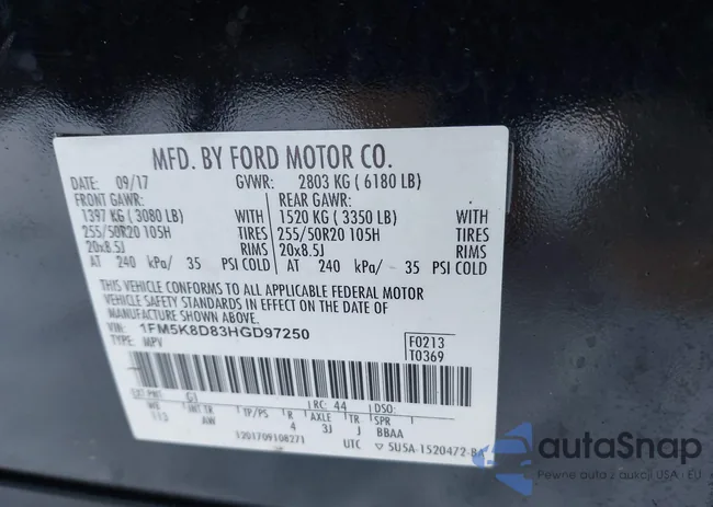 1FM5K8D83HGD97250: 44237025