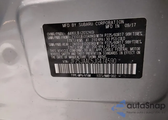 JF2SJAAC5JG474590: 44237082