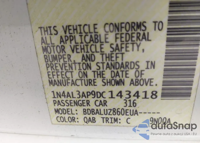 1N4AL3AP9DC143418: 44237280