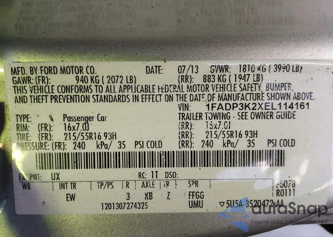 1FADP3K2XEL114161: 44237302