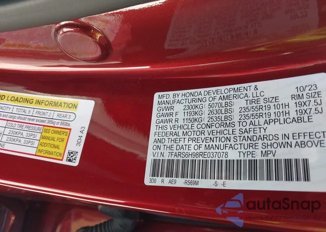 7FARS6H98RE037078: 44238367