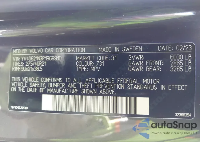 YV40621N3P1968910: 44238450