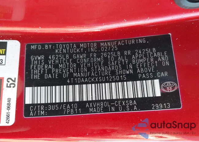 4T1DAACKXSU125015: 44238513