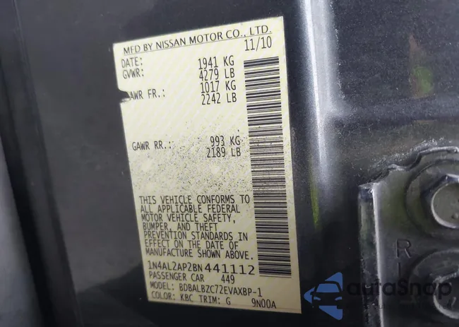 1N4AL2AP2BN441112: 44238574