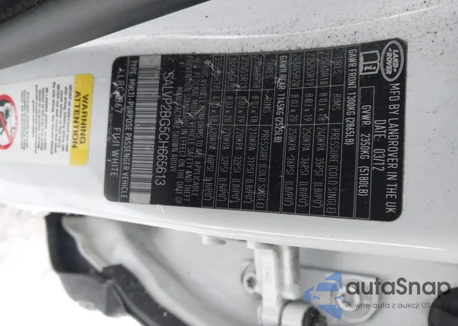 SALVP2BG5CH665613: 44238733