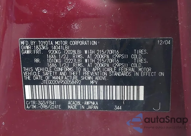 JTEGD20V950058492: 44238740