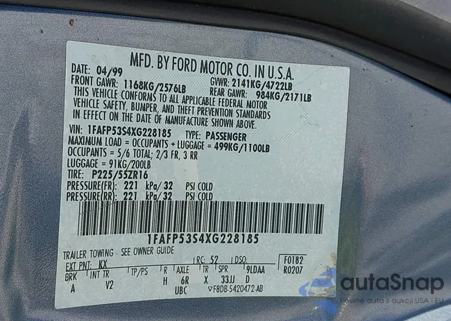 1FAFP53S4XG228185: 44238002