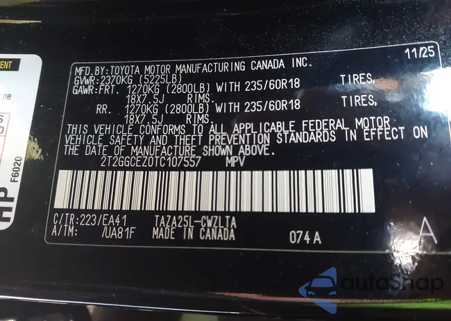 2T2GGCEZ0TC107557: 44239323