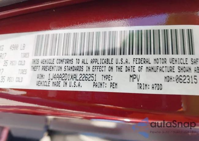 1J4AA2D1XAL226251: 44239643