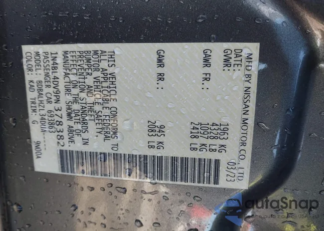 1N4BL4DV9PN378382: 44239750