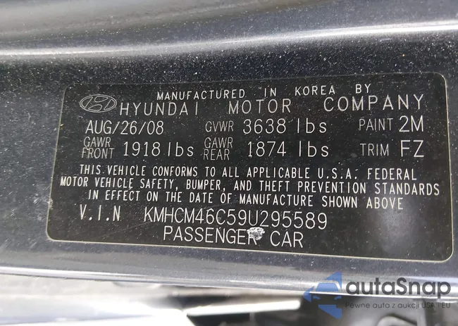 KMHCM46C59U295589: 44239767