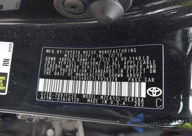 5YFS4RCE7LP039378: 44239829