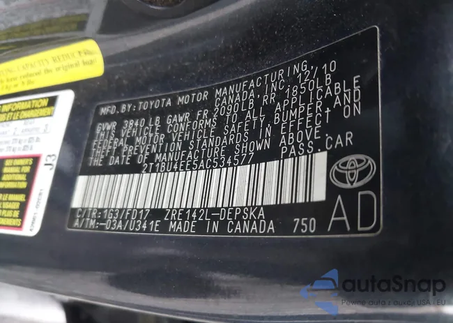 2T1BU4EE5AC534577: 44238905