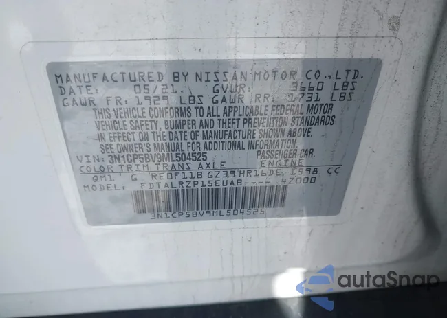 3N1CP5BV9ML504525: 44239037