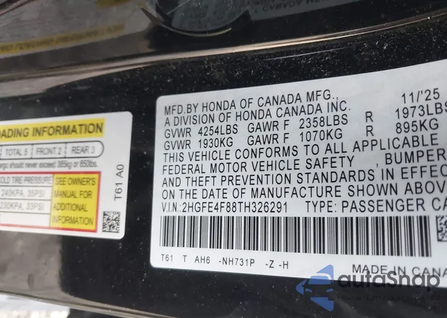 2HGFE4F88TH326291: 44239163