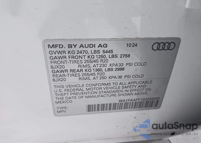 WA1FAAFY1S2026053: 44239231