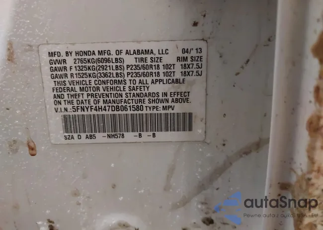 5FNYF4H47DB061580: 44240321