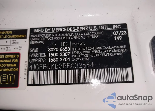 4JGFB5KB3RB032664: 44240325