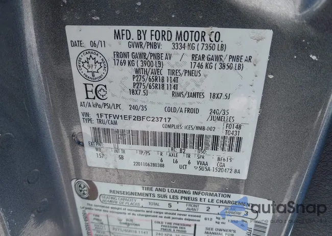 1FTFW1EF2BFC23717: 44240398